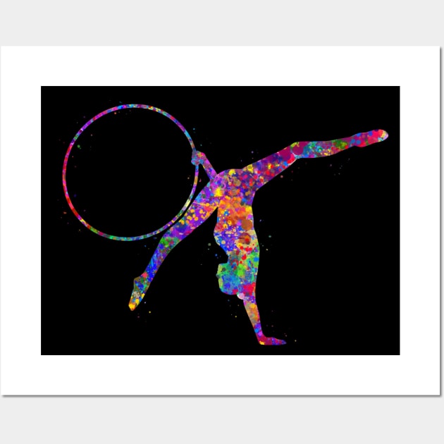 Rhythmic gymnastics hoop watercolor art Wall Art by Yahya Art